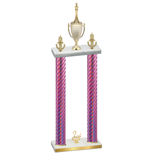 Double Pink Carbon Fiber Second Place Chess Trophy