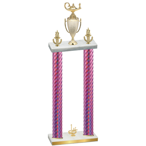 Double Pink Carbon Fiber First Place Academics Trophy