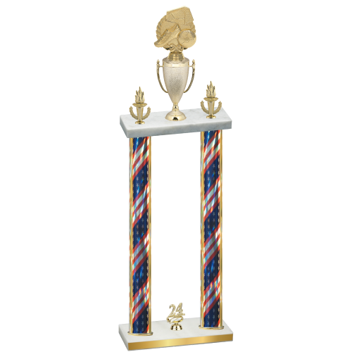 Double Flag USA Year Soccer Trophy