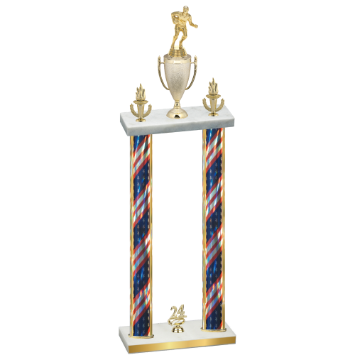 Double Flag USA Year Rugby Trophy