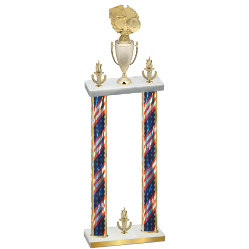 Double Flag USA Victory Basketball Trophy