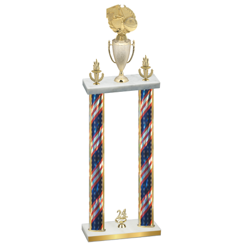 Double Flag USA Year Basketball Trophy