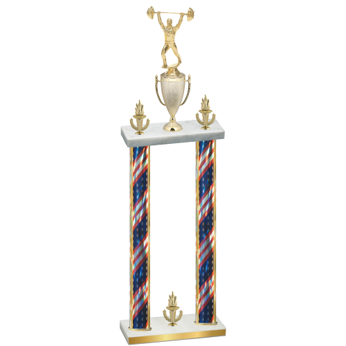 Double Flag USA Victory Weights Trophy