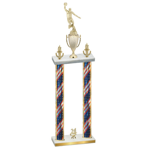 Double Flag USA Year Basketball Trophy