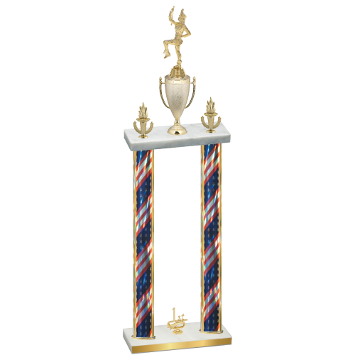 Double Flag USA First Place Majorette Trophy