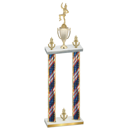 Double Flag USA Victory Majorette Trophy