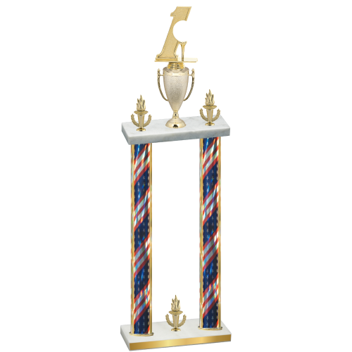 Double Flag USA Victory Golf Trophy