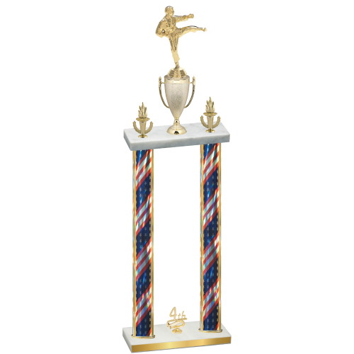 Double Flag USA Fourth Place Karate Trophy