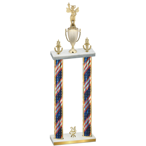 Double Flag USA Year Academics Trophy