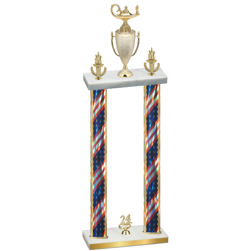 Double Flag USA Year Academics Trophy