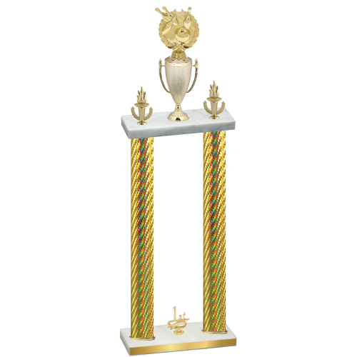Double Gold Carbon Fiber First Place Bowling Trophy
