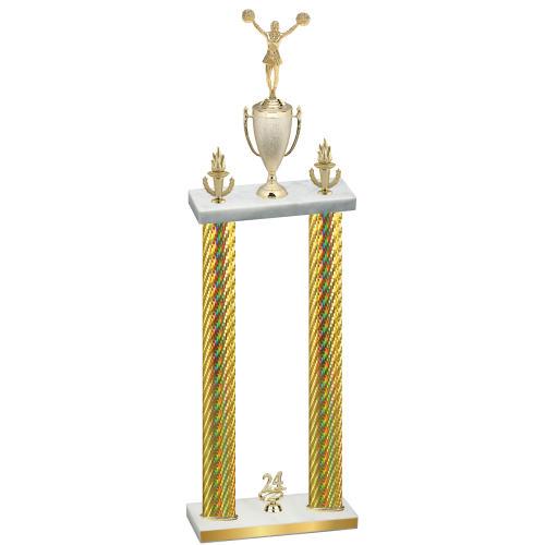 Double Gold Carbon Fiber Year Cheerleading Trophy