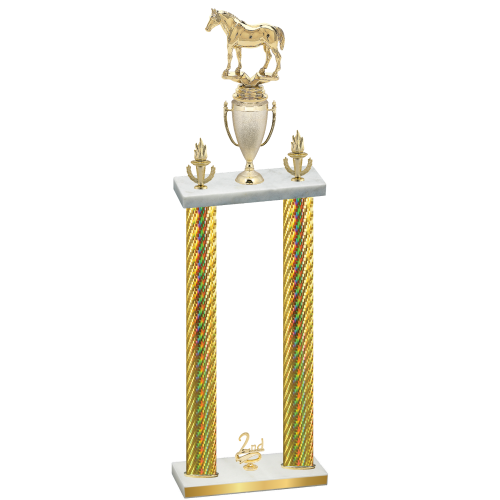 Double Gold Carbon Fiber Second Place Horses Trophy