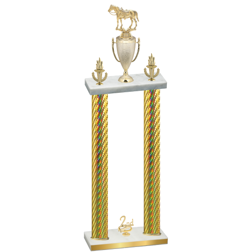 Double Gold Carbon Fiber Second Place Horses Trophy