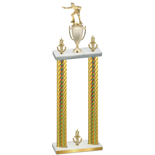 Double Gold Carbon Fiber Victory Shooter Trophy