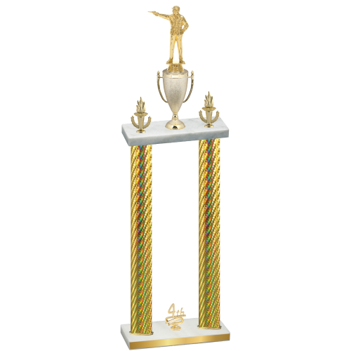 Double Gold Carbon Fiber Fourth Place Shooter Trophy
