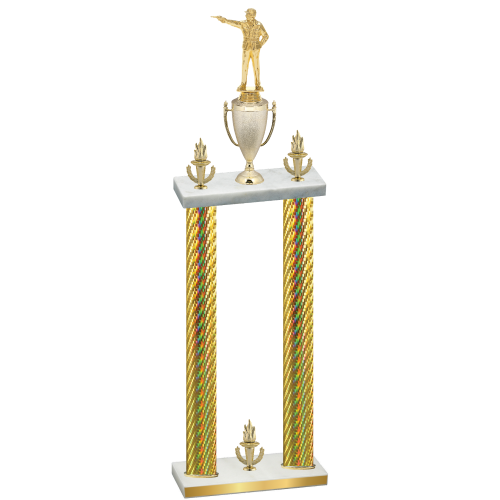 Double Gold Carbon Fiber Victory Shooter Trophy