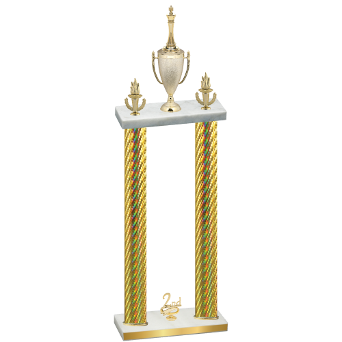 Double Gold Carbon Fiber Second Place Chess Trophy