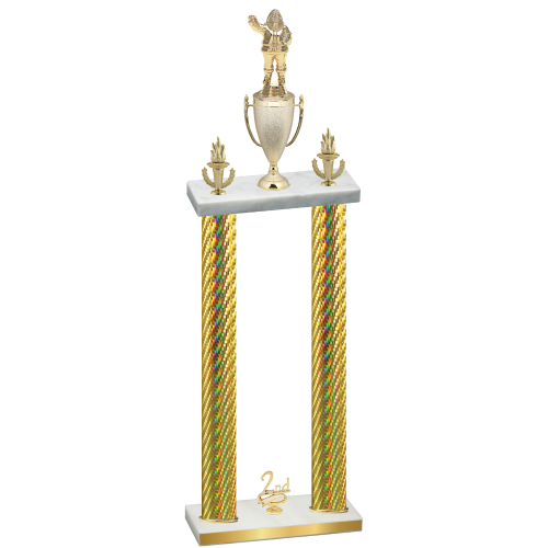 Double Gold Carbon Fiber Second Place Holiday Trophy