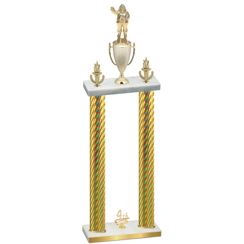 Double Gold Carbon Fiber Fourth Place Holiday Trophy