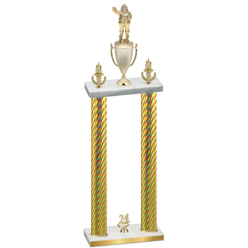 Double Gold Carbon Fiber Year Holiday Trophy