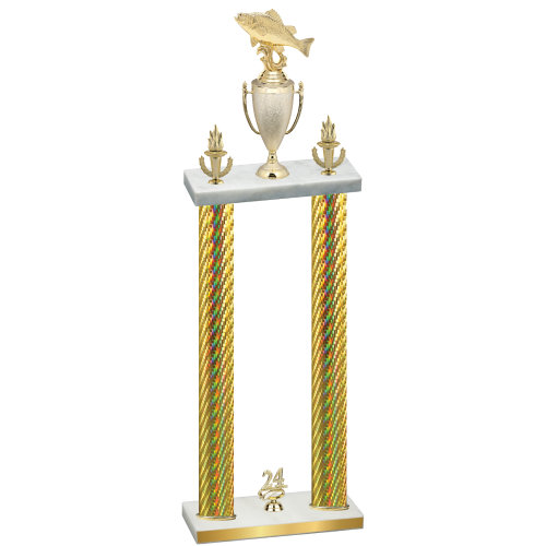 Double Gold Carbon Fiber Year Fishing Trophy