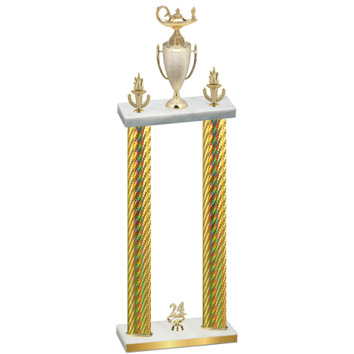 Double Gold Carbon Fiber Year Academics Trophy