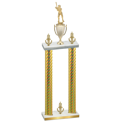 Double Gold Carbon Fiber Victory Baseball Trophy