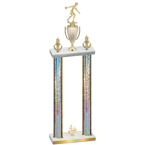 Double Silver Glacier Fourth Place Bowling Trophy