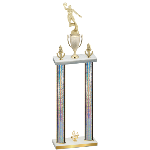 Double Silver Glacier Fourth Place Basketball Trophy