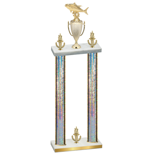 Double Silver Glacier Victory Fishing Trophy