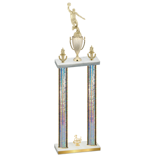 Double Silver Glacier Third Place Basketball Trophy