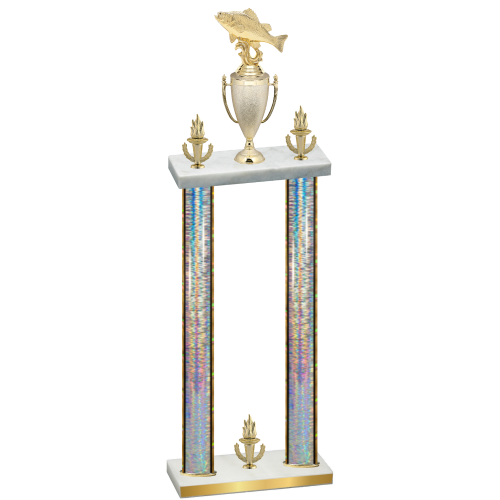 Double Silver Glacier Victory Fishing Trophy