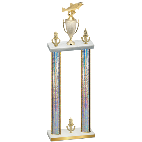 Double Silver Glacier Victory Fishing Trophy