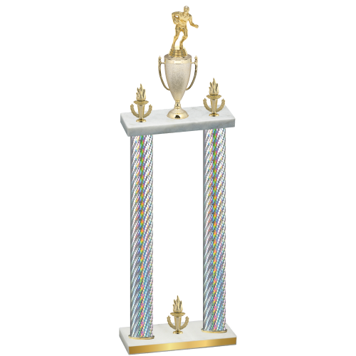 Double Silver Carbon Fiber Victory Rugby Trophy