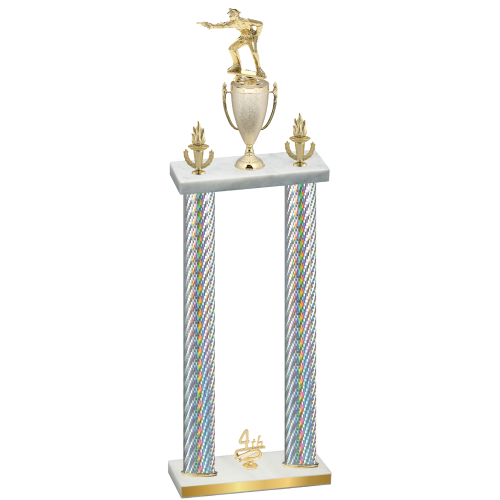 Double Silver Carbon Fiber Fourth Place Shooter Trophy