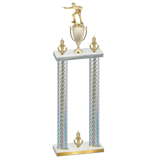 Double Silver Carbon Fiber Victory Shooter Trophy