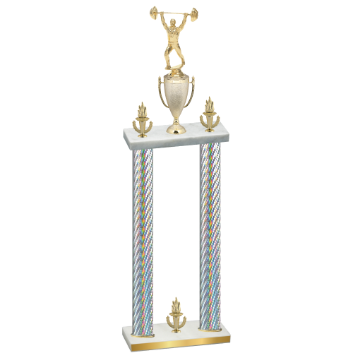 Double Silver Carbon Fiber Victory Weights Trophy