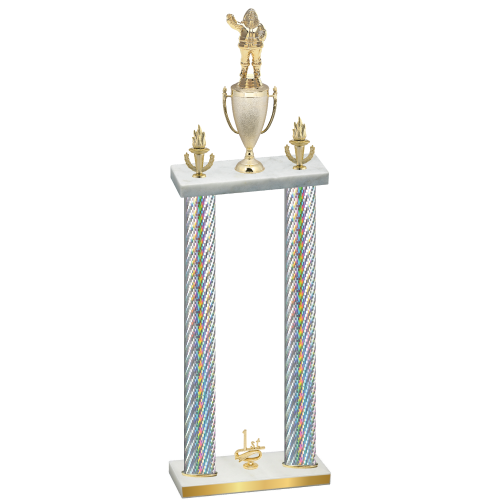 Double Silver Carbon Fiber First Place Holiday Trophy