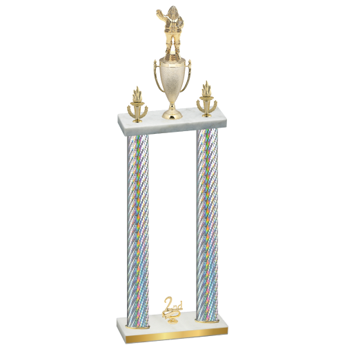 Double Silver Carbon Fiber Second Place Holiday Trophy