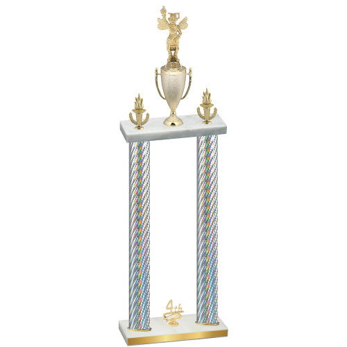 Double Silver Carbon Fiber Fourth Place Academics Trophy