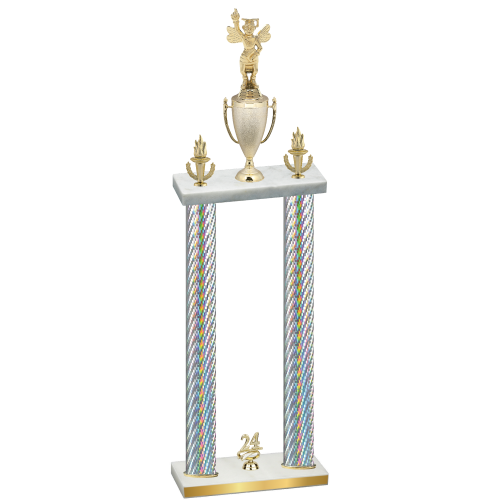Double Silver Carbon Fiber Year Academics Trophy