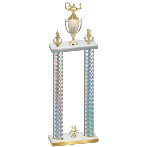 Double Silver Carbon Fiber Year Academics Trophy