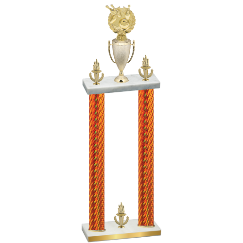Double Orange Carbon Fiber Victory Bowling Trophy