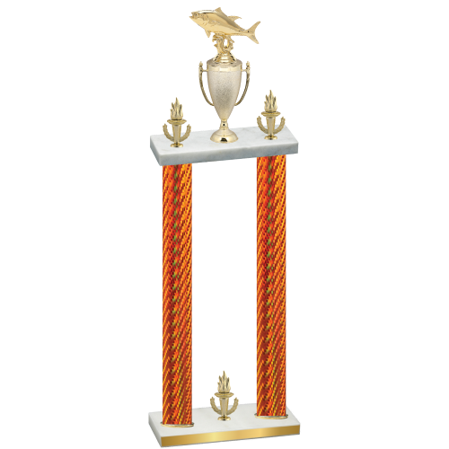 Double Orange Carbon Fiber Victory Fishing Trophy