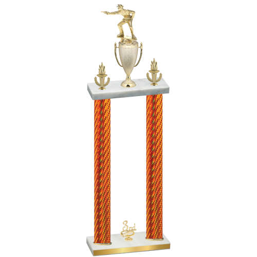 Double Orange Carbon Fiber Third Place Shooter Trophy