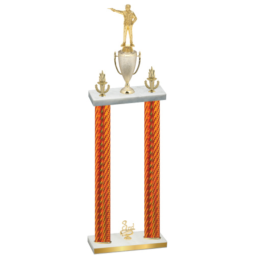 Double Orange Carbon Fiber Third Place Shooter Trophy
