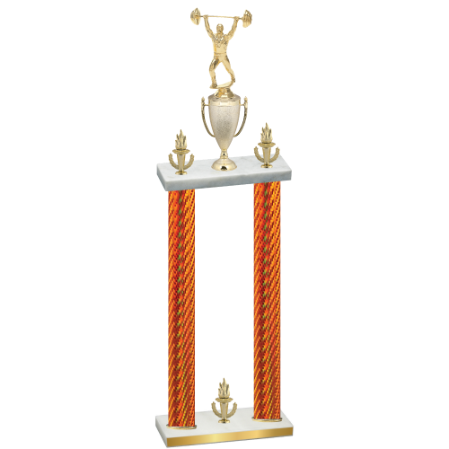 Double Orange Carbon Fiber Victory Weights Trophy