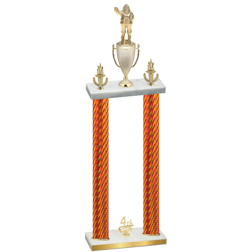 Double Orange Carbon Fiber Fourth Place Holiday Trophy