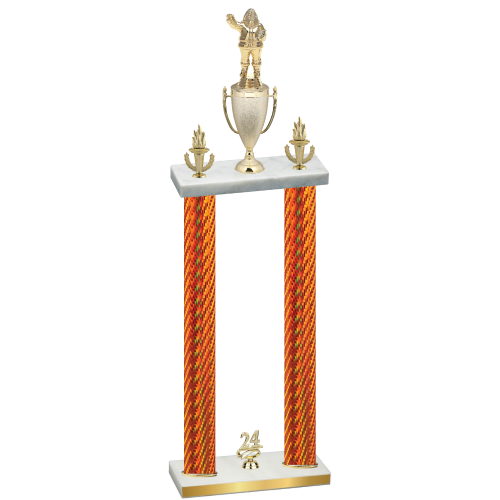 Double Orange Carbon Fiber Year Holiday Trophy